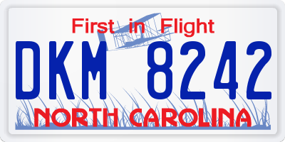 NC license plate DKM8242