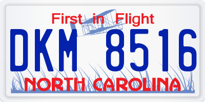 NC license plate DKM8516