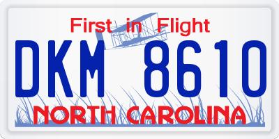 NC license plate DKM8610