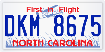NC license plate DKM8675
