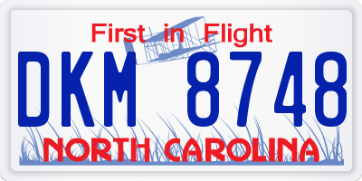NC license plate DKM8748