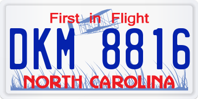 NC license plate DKM8816