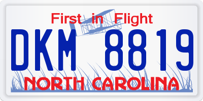 NC license plate DKM8819