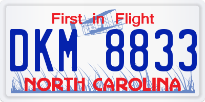 NC license plate DKM8833