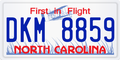 NC license plate DKM8859