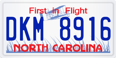 NC license plate DKM8916