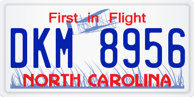 NC license plate DKM8956