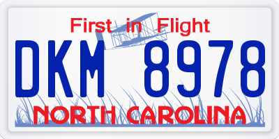 NC license plate DKM8978