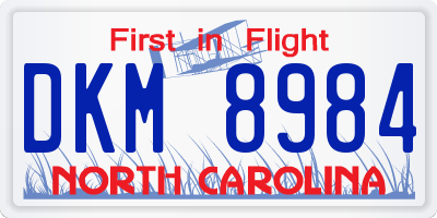 NC license plate DKM8984