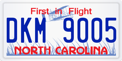 NC license plate DKM9005