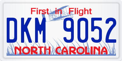 NC license plate DKM9052