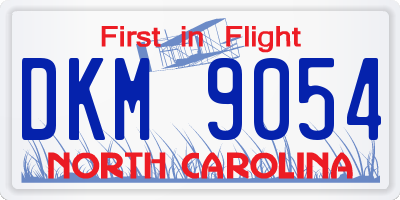 NC license plate DKM9054