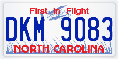 NC license plate DKM9083