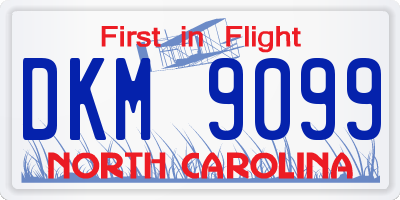 NC license plate DKM9099
