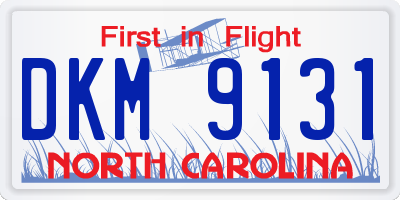 NC license plate DKM9131