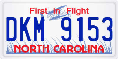 NC license plate DKM9153