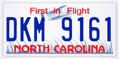 NC license plate DKM9161