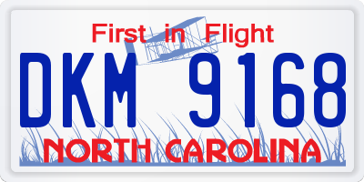 NC license plate DKM9168