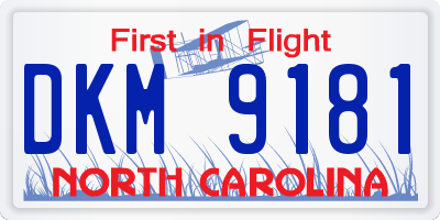 NC license plate DKM9181