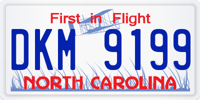 NC license plate DKM9199