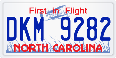 NC license plate DKM9282
