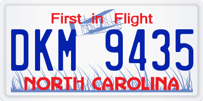 NC license plate DKM9435