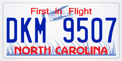 NC license plate DKM9507