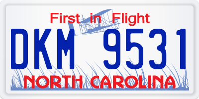 NC license plate DKM9531