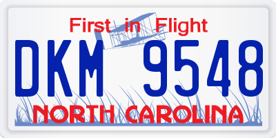 NC license plate DKM9548