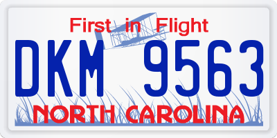 NC license plate DKM9563