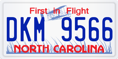NC license plate DKM9566