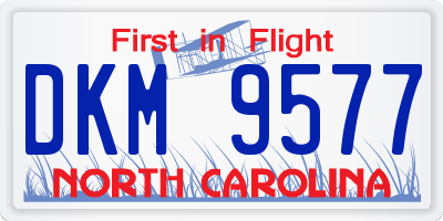 NC license plate DKM9577