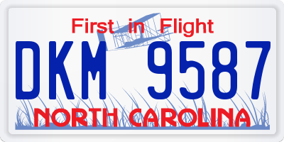 NC license plate DKM9587