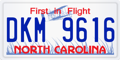 NC license plate DKM9616