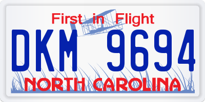 NC license plate DKM9694
