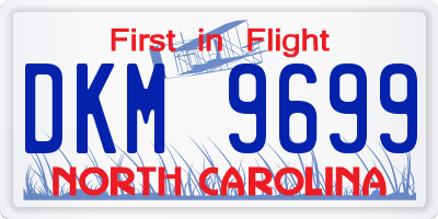 NC license plate DKM9699