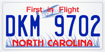 NC license plate DKM9702