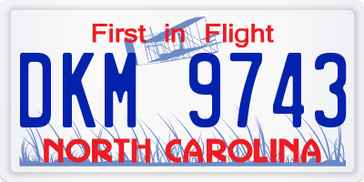 NC license plate DKM9743