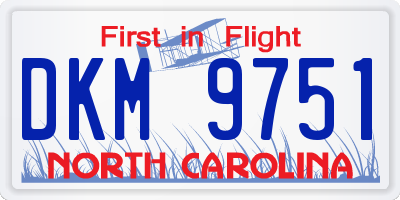NC license plate DKM9751