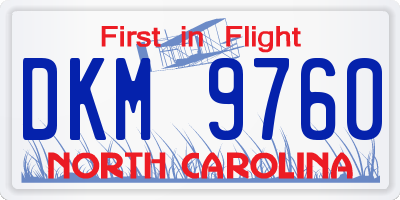 NC license plate DKM9760