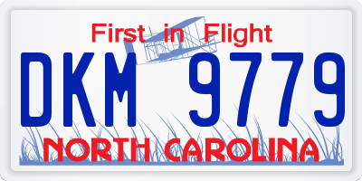 NC license plate DKM9779