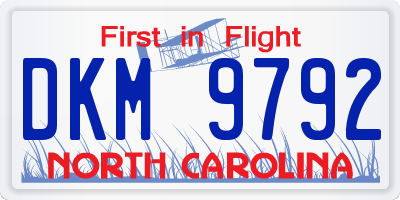 NC license plate DKM9792