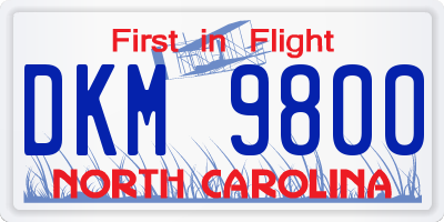 NC license plate DKM9800