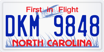 NC license plate DKM9848