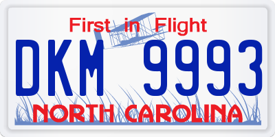 NC license plate DKM9993