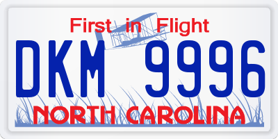 NC license plate DKM9996