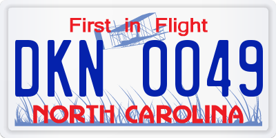 NC license plate DKN0049