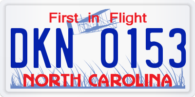 NC license plate DKN0153