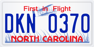 NC license plate DKN0370