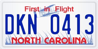 NC license plate DKN0413
